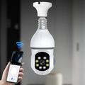 TUTUanumb 2022 Winter Spot Promotion 2Mp Wifi Light Bulb Camera 1080P Pan Tilt Wireless 2.4G & 5G Dual Band Wifi Panoramic Camera Security Cameras With Vision Human Motion Detection And Alarm-White