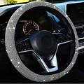 Mduoduo Women Crystal Diamond Steering Wheel Cover Car Wheel Protector for Car 15 Inch