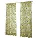 Huaai Drape Window Fabric Tulle Curtain 1 Sheer Voile Panel Leaves Home Decoration Multicolor