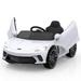 Tookss Ride on Car for Kids 12V Licensed Battery Powered Sports Car with 2 Speeds Parent Control Sound System LED Headlights and Hydraulic Doors White