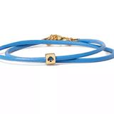 Kate Spade Jewelry | Kate Spade New York Blue Leather Wrap Bracelet With Iconic Spade Bead | Color: Blue | Size: Os