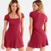 Urban Outfitters Dresses | New Urban Outfitters Adele Square Neck Ribbed Mini Dress M | Color: Red | Size: M
