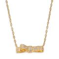 Kate Spade Jewelry | Kate Spade Goldtone Plated & Cubic Zirconia Bow Pendant Necklace | Color: Gold | Size: Os