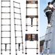 8.5FT/2.6M Extending Ladder Telescopic Garden Ladder Multi-Purpose Ladder Extendable Telescopic Loft Ladders, Portable Telescoping Extension Ladder for Decorating, Gutter Cleaning, 330LBS Capacity