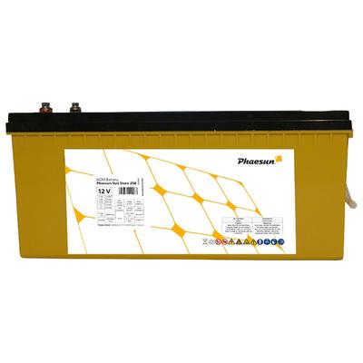 PHAESUN Solar-Akkus "AGM Sun Store 250" Akkumulatoren Gr. 12 V 254000 mAh, gelb (gelb, schwarz) Solartechnik