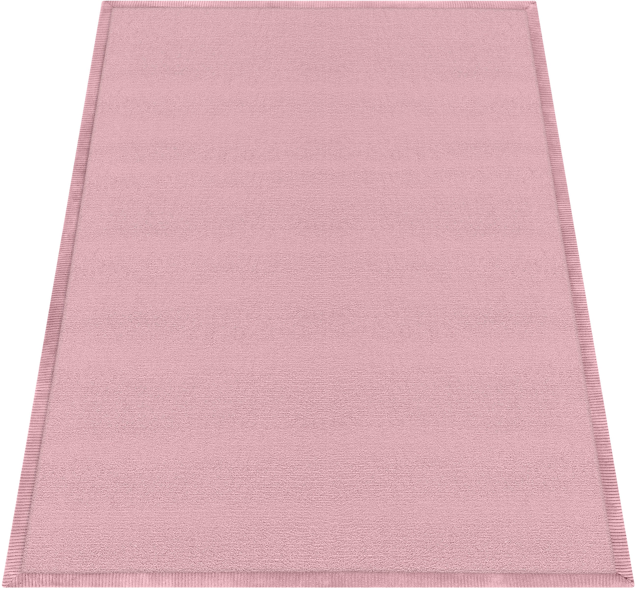 Teppich PACO HOME "Tatami 475", pink, B:140cm H:24mm L:200cm, Polyester, Teppiche, Kurzflor, Uni-Farben, mit Memory Foam, waschbar Image