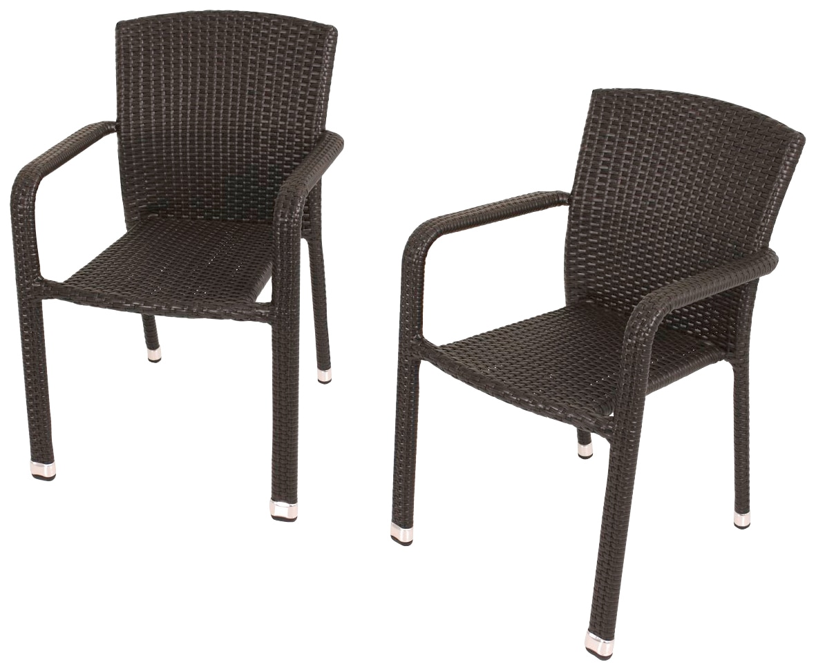 Stapelstuhl GARDEN PLEASURE "GETAFE", braun (coffee, coffee), B:57cm H:84cm T:66cm, Kunststoff, Stühle, Stapelstuhl, 2er Set, auch für die Gastronomie geeignet