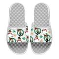 Men's ISlide White Boston Celtics Holiday Pattern Slide Sandals