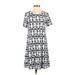 Ann Taylor LOFT Outlet Casual Dress: Gray Damask Dresses - Women's Size X-Small Petite