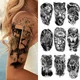 Autocollants de tatouage temporaire cool pour hommes et femmes tigre discutant loup bras de forêt