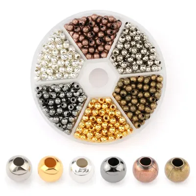4mm perles en métal coloré perles de fer rondes perles d'espacement en vrac pour collier bracelet