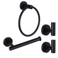 Dimorphos 4 - Piece Bathroom Hardware Set Metal in Black | Wayfair MH-LBTJ-Black