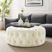 Amour Tufted Button Large Round Performance Velvet Ottoman by Modway Polyester/Stain Resistant in Brown | 16.5 H x 40 W x 40 D in | Wayfair