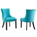 Marquis Performance Velvet Dining Chairs by Modway Wood/Upholstered in Blue | 36 H x 22 W x 25 D in | Wayfair EEI-5010-BLU