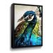 Bungalow Rose Peacock Pretty & Proud - Painting on Canvas - Painting on Canvas in White | 48 H x 36 W x 2 D in | Wayfair