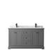 Wyndham Collection Avery 60" Double Bathroom Vanity Set Wood/Stone in Gray | 35 H x 60 W x 22 D in | Wayfair WCV232360DGBCMUNSMXX