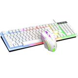 Elegant Choise Gaming Keyboard and Mouse Combo Wired with Led Light for Xbox 1 PS4 PC Laptop White