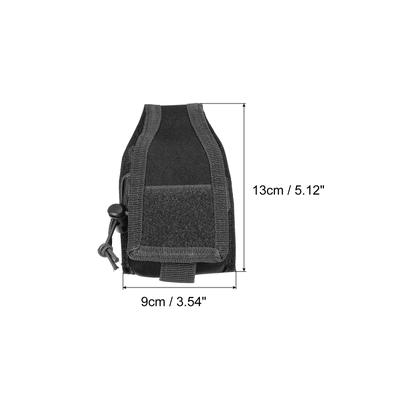 Radio Pouch Walkie Talkie Protective Covers Nylon Holder Carry Bag - Black
