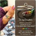 Kayannuo Gifts For Women Clearance To My Daughter -S925 Drive Away Your Anxiety Rainbow Beads Fidget Ring Anxiety Ring For Daughter Ring With Beads Fidget Gift To Women And Girls Christmas Gifts