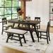 6 Piece Wood Counter Height Dining Table Set