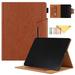 TECH CIRCLE Case for iPad 10th Generation 10.9 Inch (2022 Model) Multi-Angle Viewing Protective Stand Cover with Pencil Holder & Pocket Auto Sleep/Wake Folio PU Leather Cases for Women Men Brown