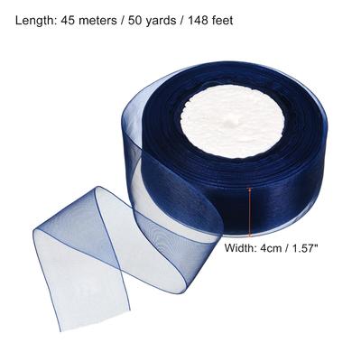 4cm 50 Yard Sheer Organza Ribbon Chiffon Decor Fabric Gift Wrapping