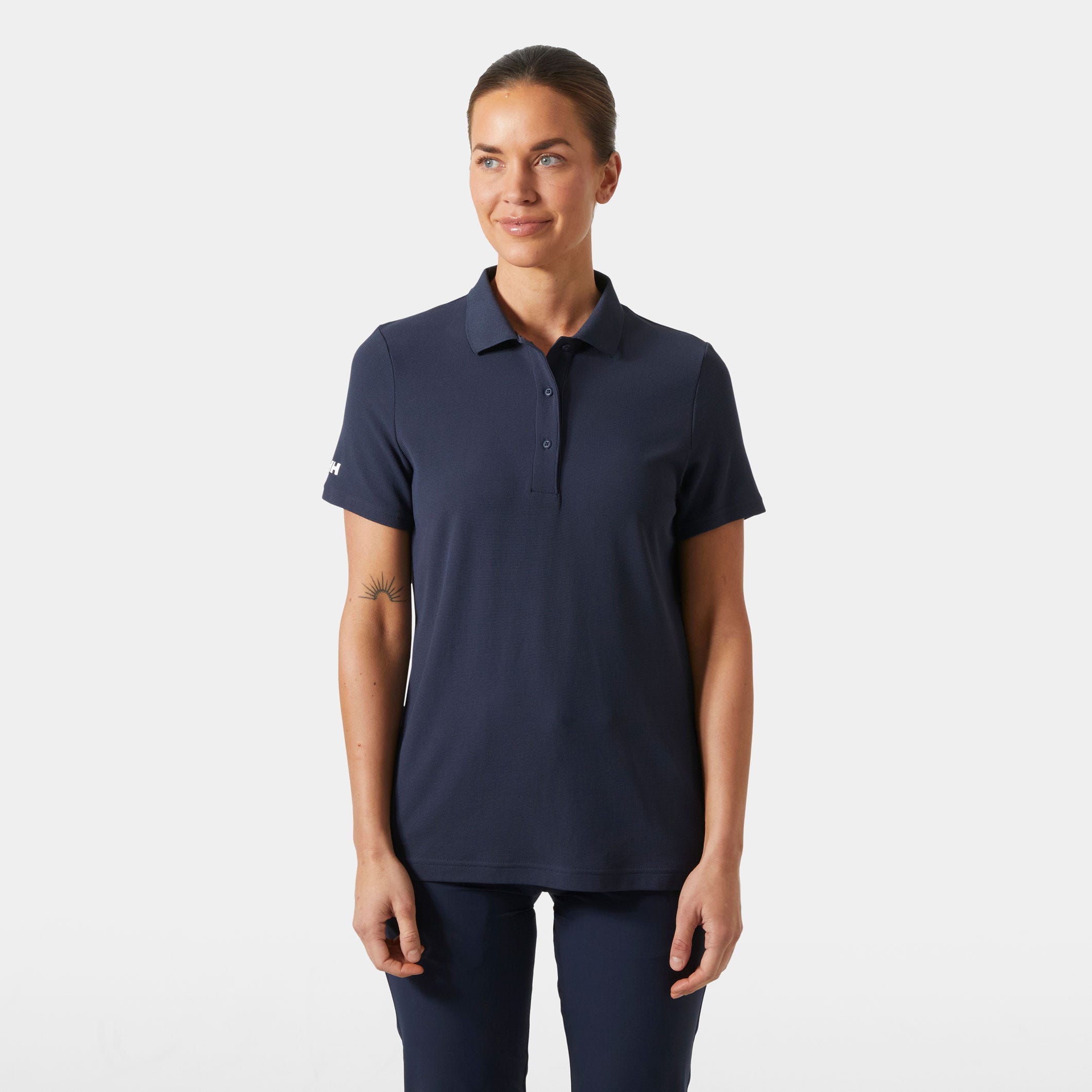 Helly Hansen Damen Crew Technical Marineblaues Poloshirt M Image