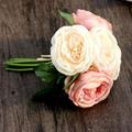 2DXuixsh Tall Artificial Flowers for Floor Vase Artificial Rose Silk Flowers 5 Flower Head Leaf Garden Decor Diy Pink Dried Flowers Hanging Pink