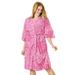 Plus Size Women's Cooling Robe by Dreams & Co. in Paradise Pink Animal (Size 30/32)