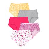 Plus Size Women's Cotton Brief 5-Pack by Comfort Choice in Floral Print Pack (Size 11) Underwear