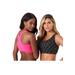 Plus Size Women's Wireless Sport Bra 2-Pack by Comfort Choice in Geo Assorted Pack (Size M)