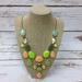 J. Crew Jewelry | J Crew Pink Green Pastel Oval Statement Necklace | Color: Green/Pink | Size: Os