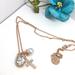 Jessica Simpson Jewelry | Jessica Simpson Rose Gold Crystal Teardrop ,Ross Necklace. | Color: Gold | Size: Os
