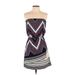 Express Casual Dress - A-Line: Blue Chevron/Herringbone Dresses - Women's Size X-Small