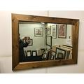 TRADE PRICED - 4" CHUNKY MEDIUM OAK STAINED SOLID PINE WALL AND OVERMANTLE MIRRORS - VARIOUS Bevel Mirror Glass, 37" x 27" (94cm x 69cm)