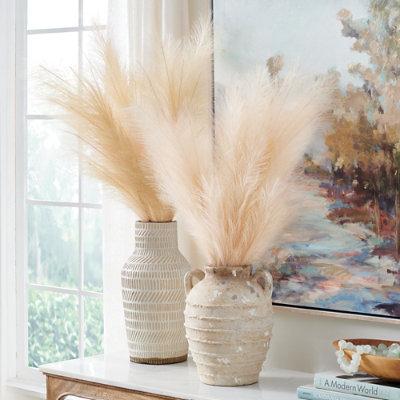 Feathery Pampas Stems, Set Of Three - Natural - Gr...