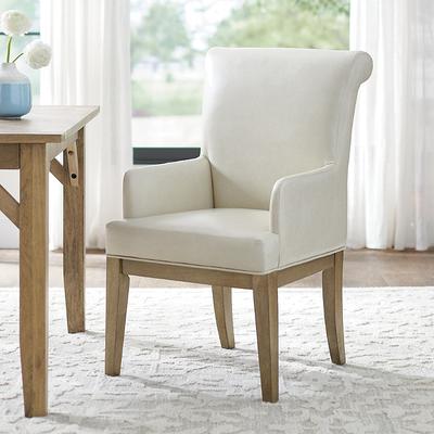 Corinne Dining Armchair - Gray Wash, Gray Wash/Marbled Navy - Grandin Road