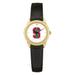 Women's Gold/Black Stanford Cardinal Medallion Leather Watch