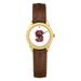 Women's Gold/Brown Stanford Cardinal Medallion Leather Watch