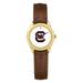 Women's Gold/Brown South Carolina Gamecocks Medallion Leather Watch