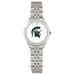 Women's Silver Michigan State Spartans Logo Medallion Rolled Link Bracelet Wristwatch