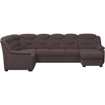 Wohnlandschaft COTTA "Marcus U-Form", braun (earth), B:330cm H:99cm T:211cm, 100% Polyester, Sofas, wahlweise mit Bettfunktion & Stauraum Image
