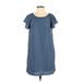 Abercrombie & Fitch Casual Dress - Shift: Blue Polka Dots Dresses - Women's Size X-Small