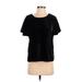 Ann Taylor LOFT Short Sleeve Blouse: Black Tops - Women's Size X-Small