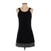 Express Cocktail Dress - A-Line Scoop Neck Sleeveless: Black Print Dresses - Women's Size X-Small