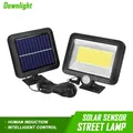 Spot Lumineux Solaire LED avec Capteur de Mouvement PIR Applique Murale Panneau Étanche 3 Modes