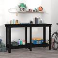 vidaXL Work Bench Black 140x50x80 cm Solid Wood Pine