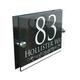 Decorative Acrylic & Aluminium Personalised Wall Plaque House Number (DECA5-28W-B-C-G)