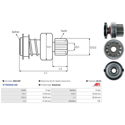 AS-PL Freilaufgetriebe, Starter Universal SD0144P Image