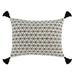 18 x 20 Inch Accent Throw Pillow, Woven Lined Design, Tassels, White, Black - White